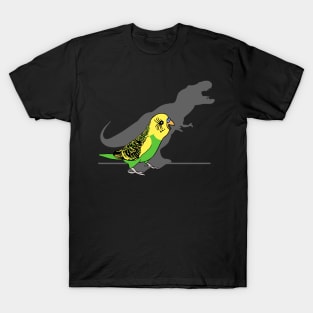 funny t-rex green budgie doodle T-Shirt